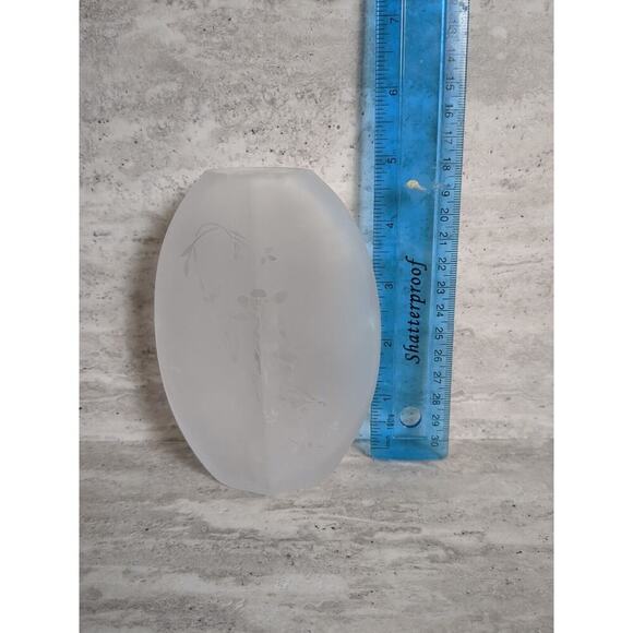 5" Frosted Glass Vase Japanese Girl‎ Etching - Picture 8 of 8